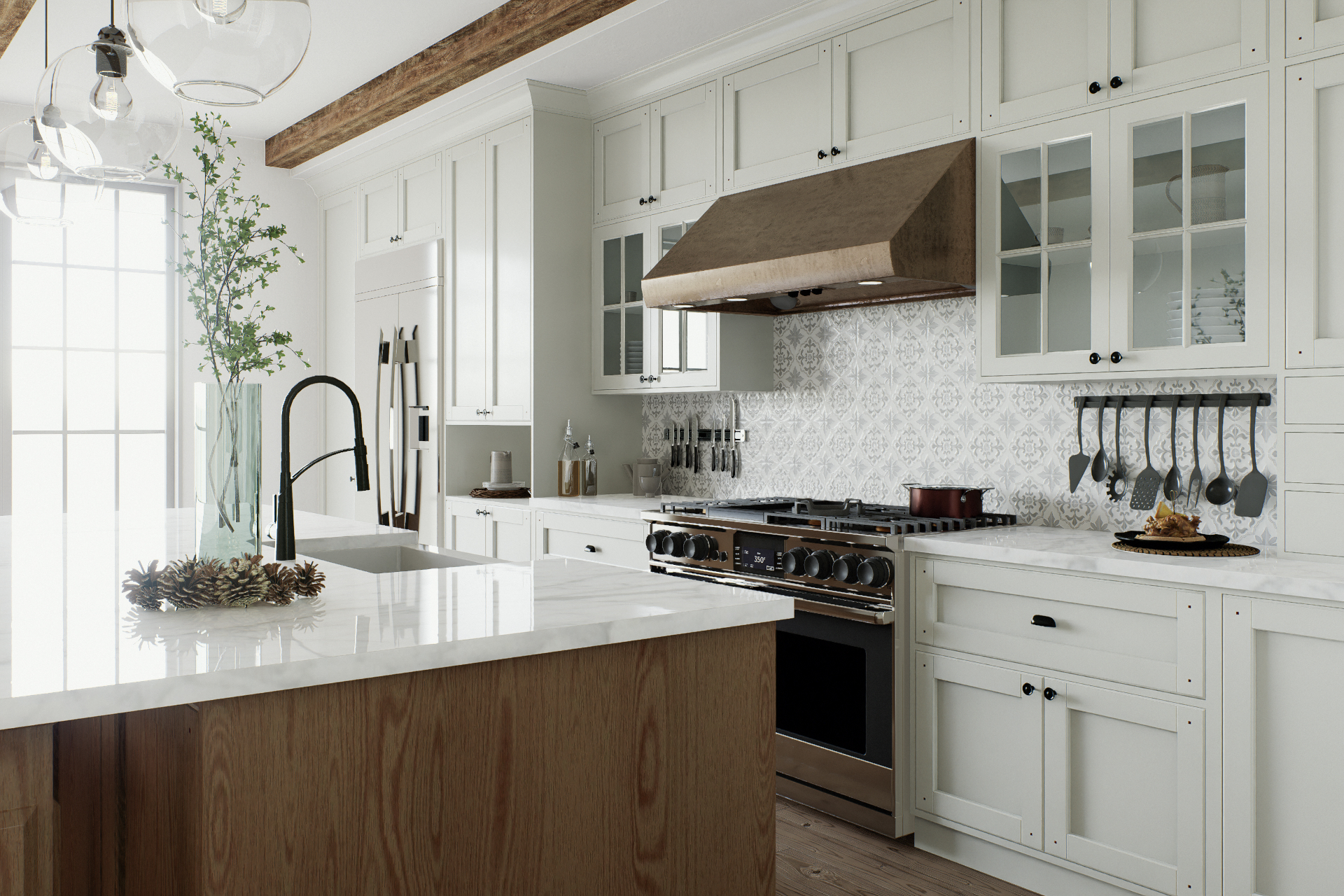 Light-filled kitchen remodel with custom cabinetry and natural finishes